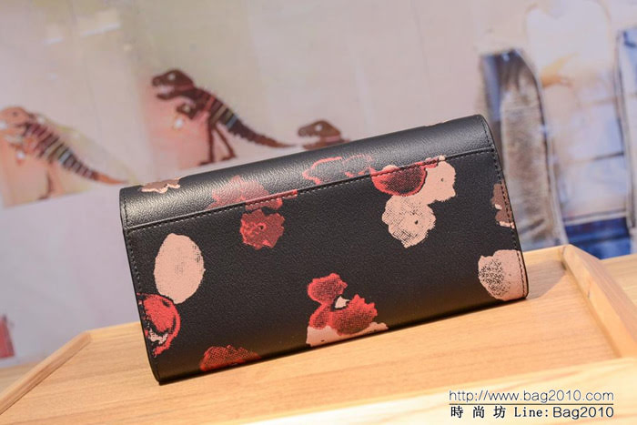 COACH蔻馳 專櫃代購 復古山茶花 長款信封翻蓋錢包 55675  Chz1207